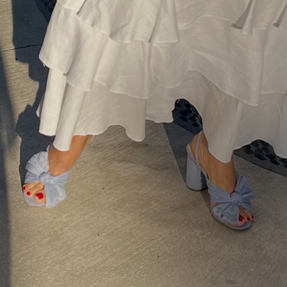 Loeffler Randall Camellia Blue Pleated Bow Heel - Picture 10 of 11